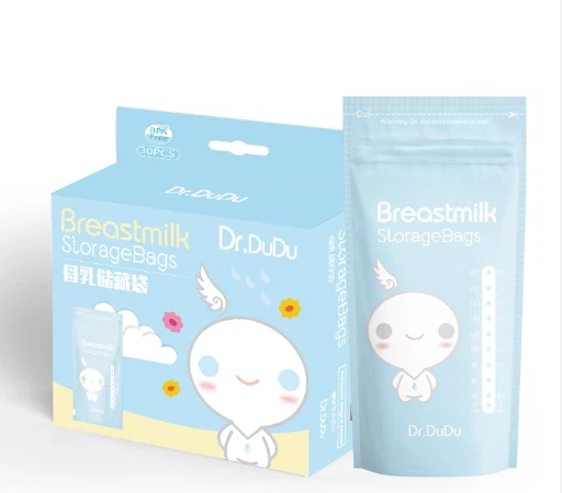 Egendefinert trykt plastforpakning Gjenbrukbare kjæledyr/Pe BPA-frie oppbevaringsposer for morsmelk